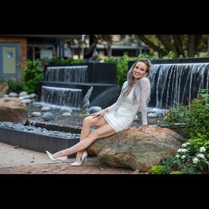 White crystal diamond dress